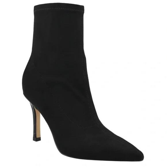 Marc Fisher Kellen Pointed Toe Suede Sock Ankle Boots Booties Black 7.5 - Picture 1 of 10